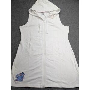 Disney Shopping Eeyore Sleeveless Full Zip Hoodie Dress White L/XL DD 57640